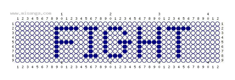 編みこみ文字ミサンガ製作図：FIGHT