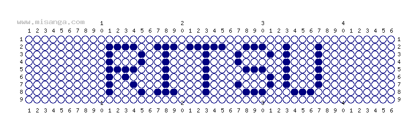 編みこみ文字ミサンガ製作図：RITSU