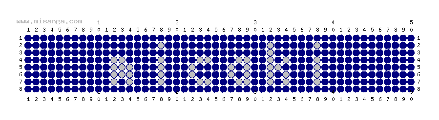 編みこみ文字ミサンガ製作図：MISAKI