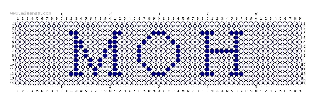 編みこみ文字ミサンガ製作図：MOH