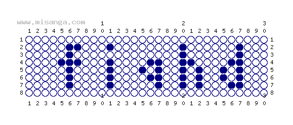 編みこみ文字ミサンガ製作図：FIGHT