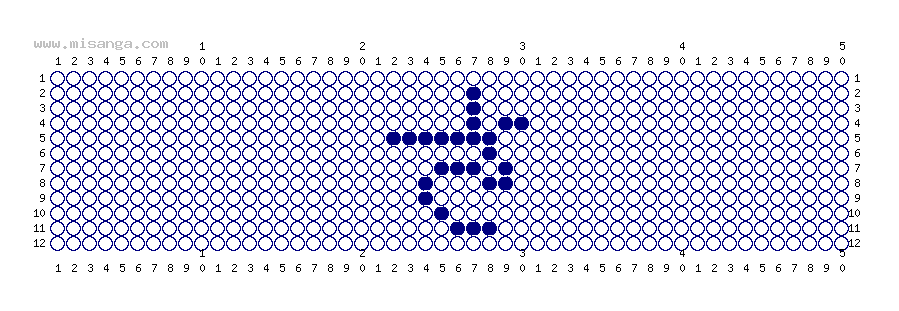編みこみ文字ミサンガ製作図：さ
