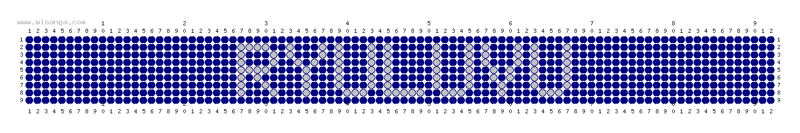 編みこみ文字ミサンガ製作図：RYULUVU