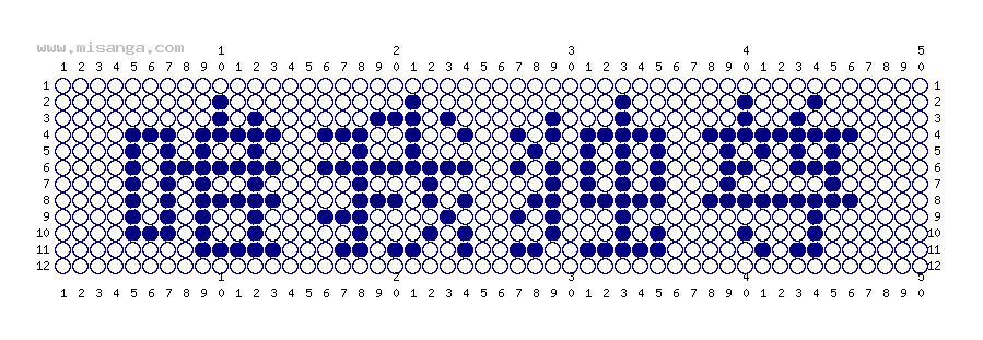 編みこみ文字ミサンガ製作図：唯我独尊