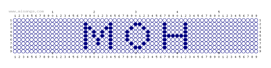 編みこみ文字ミサンガ製作図：MOH