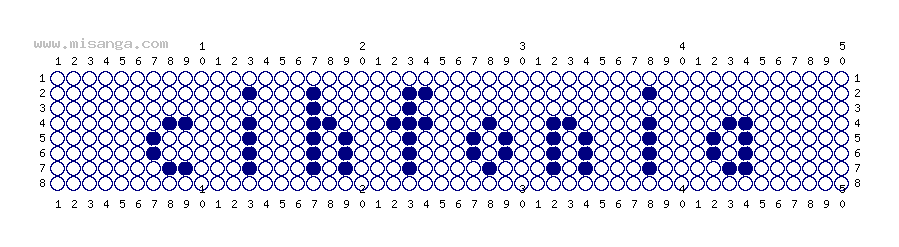 編みこみ文字ミサンガ製作図：SIXFONIA