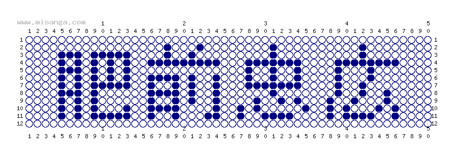 編みこみ文字ミサンガ製作図：肥前忠広