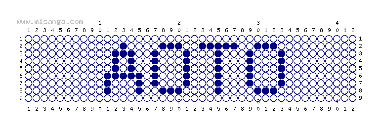 編みこみ文字ミサンガ製作図：AOTO