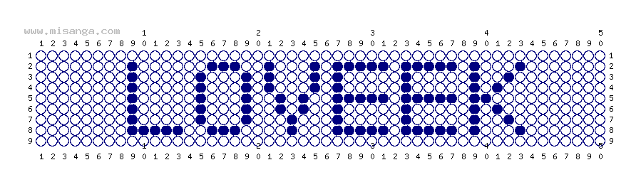 編みこみ文字ミサンガ製作図：LOVEEK