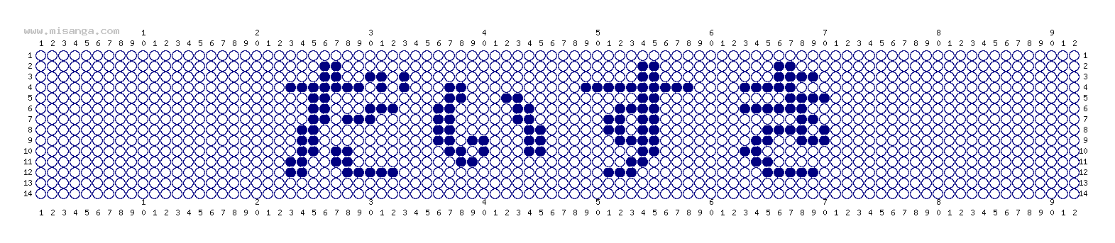 編みこみ文字ミサンガ製作図：だいすき