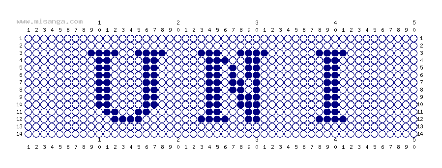 編みこみ文字ミサンガ製作図：UNI