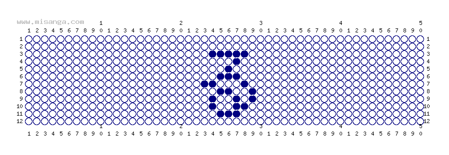 編みこみ文字ミサンガ製作図：る