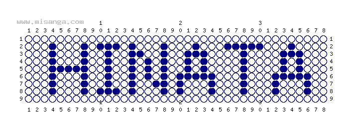 編みこみ文字ミサンガ製作図：HINATA