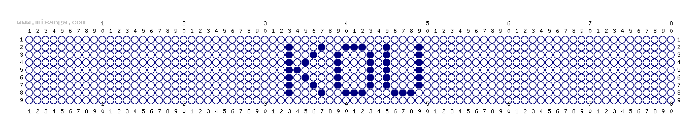 編みこみ文字ミサンガ製作図：KOU