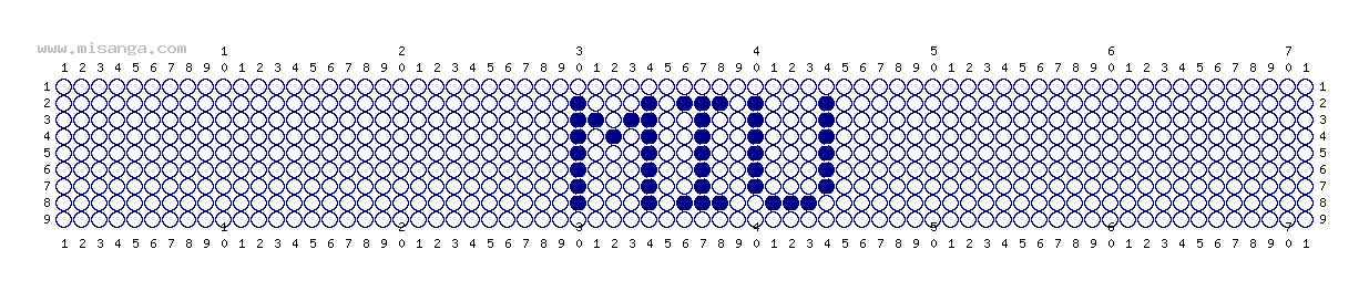 編みこみ文字ミサンガ製作図：MIU