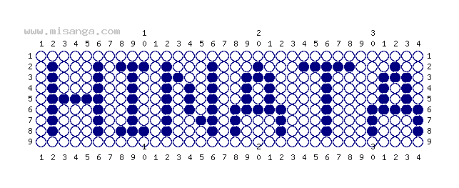 編みこみ文字ミサンガ製作図：HINATA