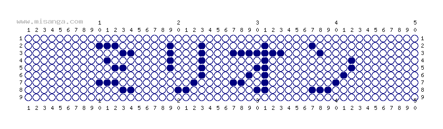 編みこみ文字ミサンガ製作図：ミリオン
