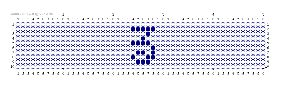編みこみ文字ミサンガ製作図：る