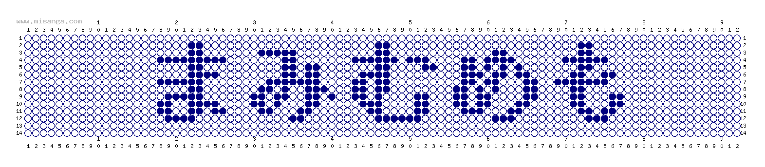 編みこみ文字ミサンガ製作図：まみむめも