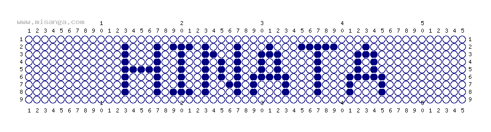 編みこみ文字ミサンガ製作図：HINATA
