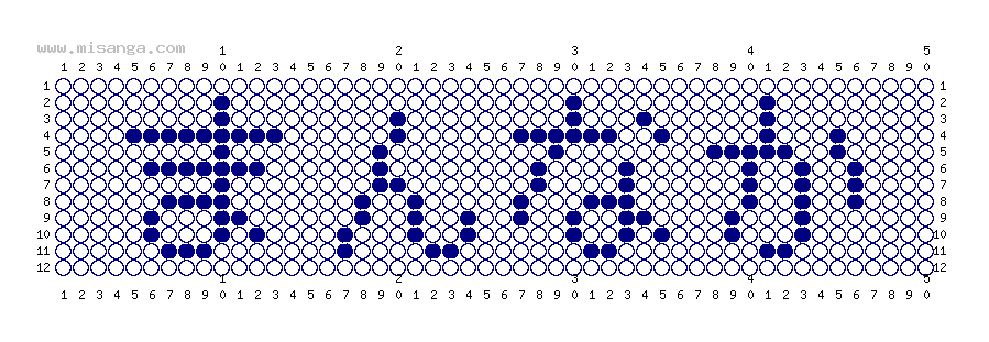 編みこみ文字ミサンガ製作図：まんなか