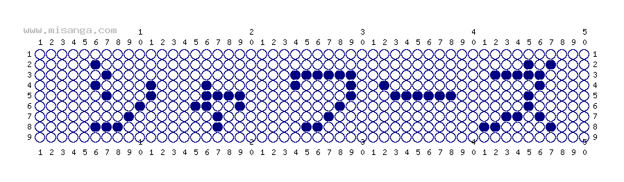 編みこみ文字ミサンガ製作図：シャワーズ