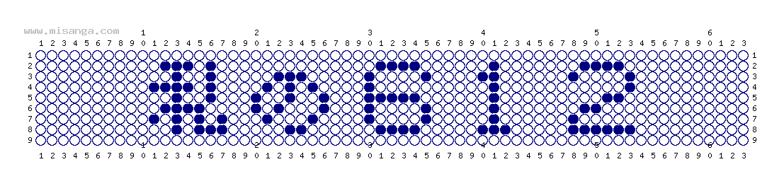 編みこみ文字ミサンガ製作図：私の612