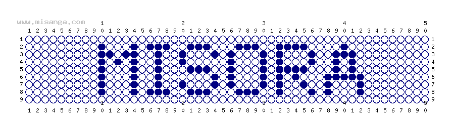 編みこみ文字ミサンガ製作図：MISORA