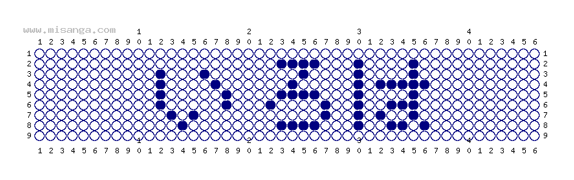 編みこみ文字ミサンガ製作図：いろは