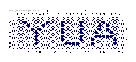 編みこみ文字ミサンガ製作図：YUA