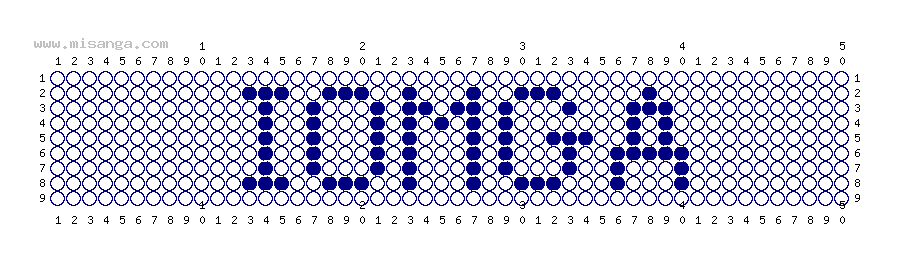 編みこみ文字ミサンガ製作図：IOMGA