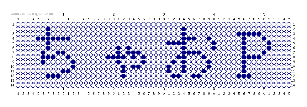 編みこみ文字ミサンガ製作図：ちゃおP