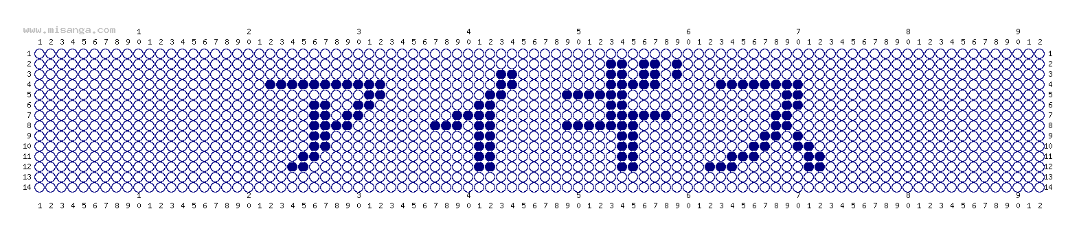 編みこみ文字ミサンガ製作図：アイギス