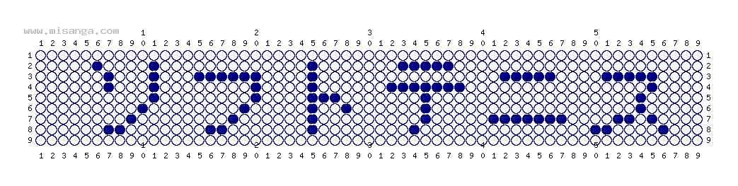編みこみ文字ミサンガ製作図：ソフトテニス