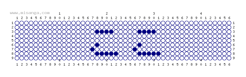 編みこみ文字ミサンガ製作図：ここ