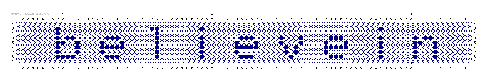 編みこみ文字ミサンガ製作図：believein