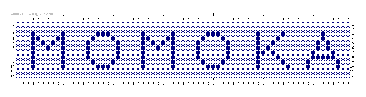 編みこみ文字ミサンガ製作図：MOMOKA