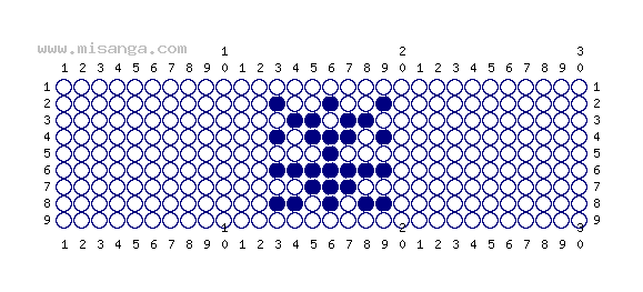 編みこみ文字ミサンガ製作図：楽