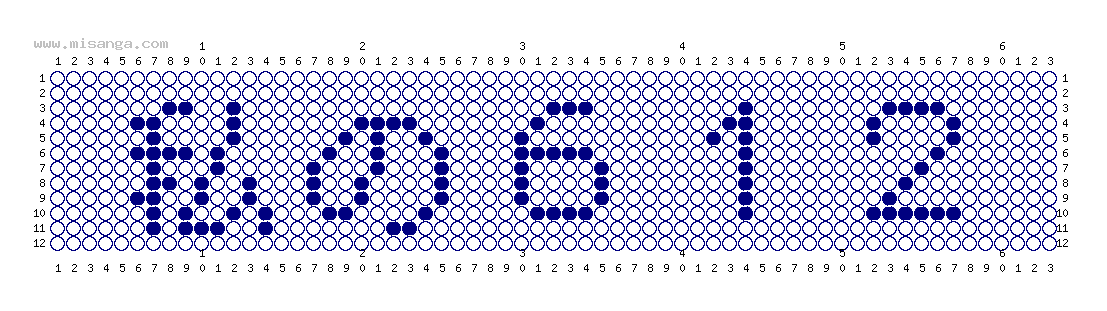 編みこみ文字ミサンガ製作図：私の612