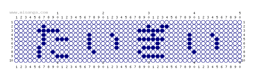編みこみ文字ミサンガ製作図：たいぎい