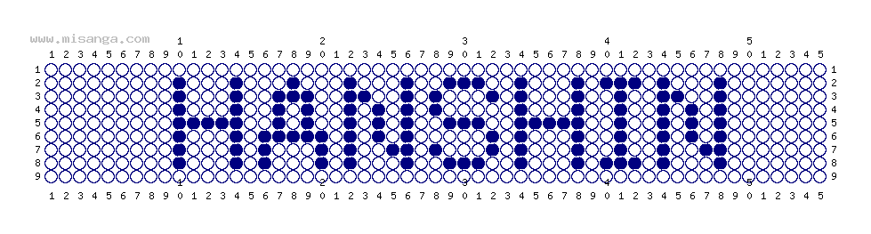 編みこみ文字ミサンガ製作図：HANSHIN