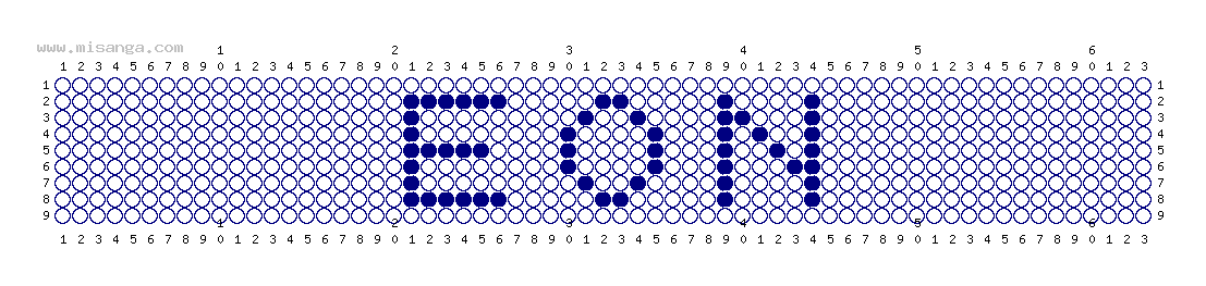 編みこみ文字ミサンガ製作図：EON