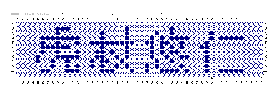編みこみ文字ミサンガ製作図：虎杖悠仁