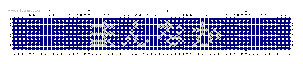 編みこみ文字ミサンガ製作図：まんなか