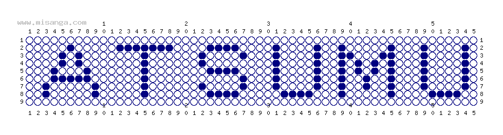 編みこみ文字ミサンガ製作図：ATSUMU