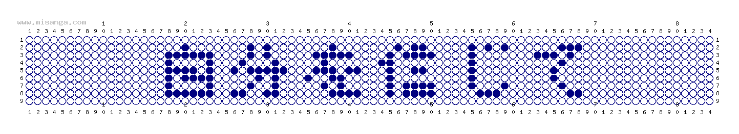 編みこみ文字ミサンガ製作図：自分を信じて