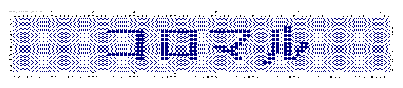 編みこみ文字ミサンガ製作図：コロマル