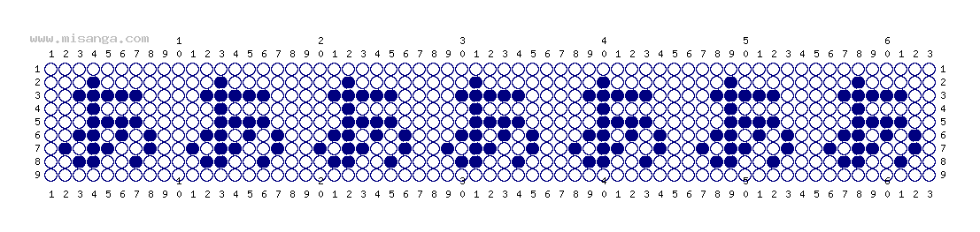 編みこみ文字ミサンガ製作図：あああああああ