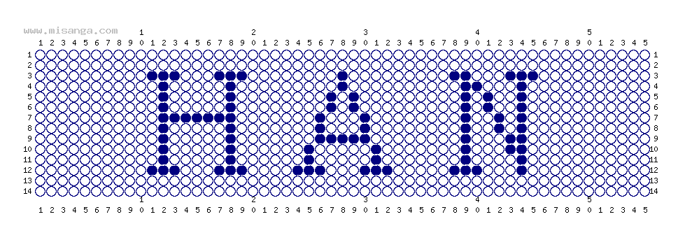 編みこみ文字ミサンガ製作図：HAN