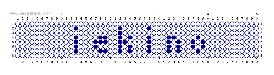 編みこみ文字ミサンガ製作図：YUKINO